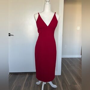 Dress the Population Red Midi Dress